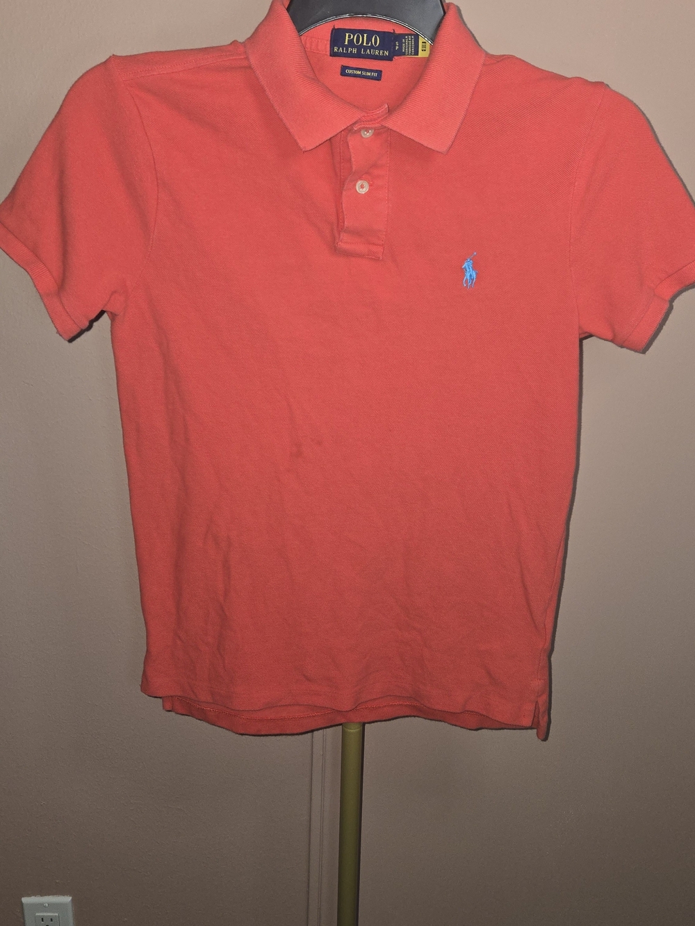 Ralph Lauren Men’s Coral Polo Shirt with Blue Pony